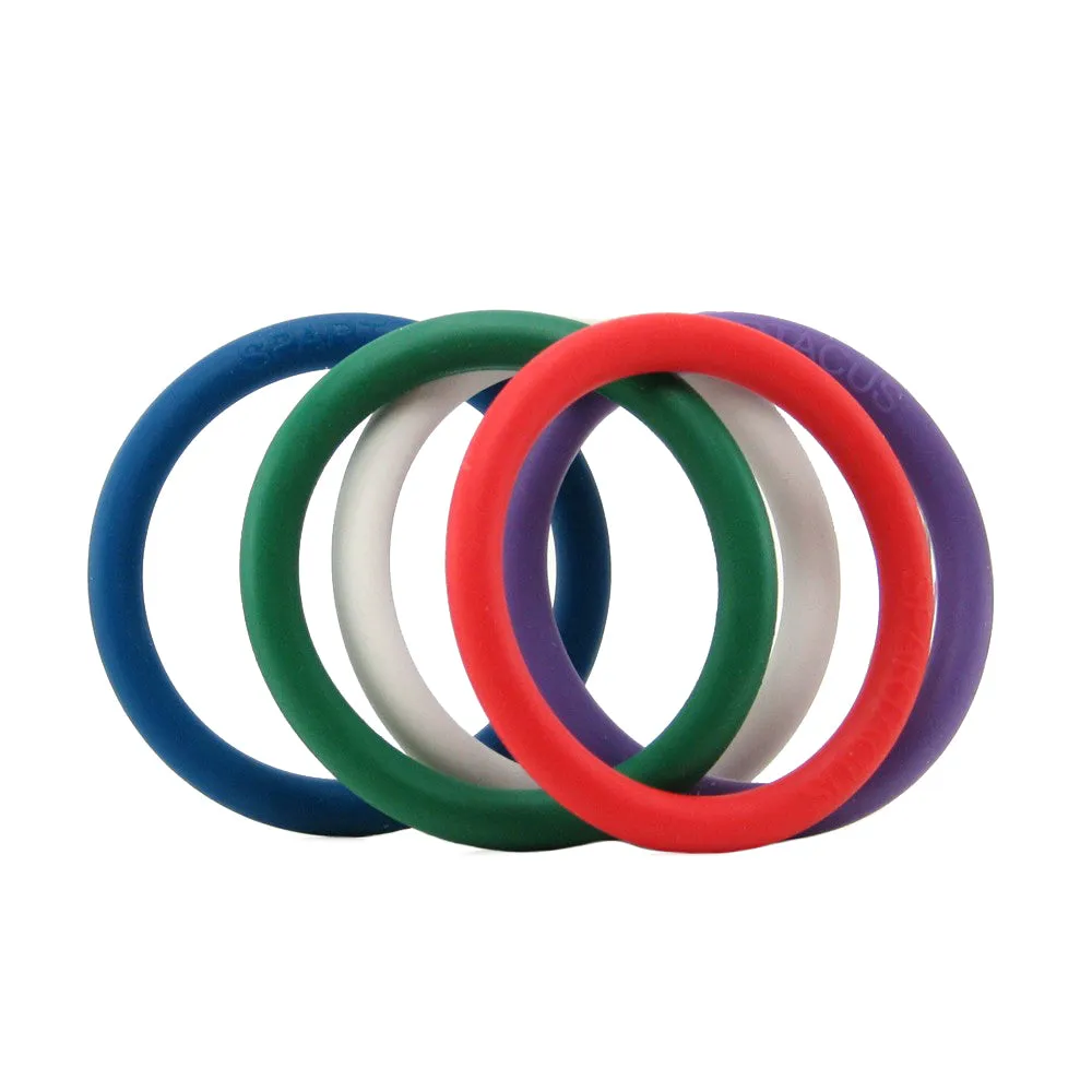 Rubber 1.25 Inch C-Ring 5 Pack in Rainbow