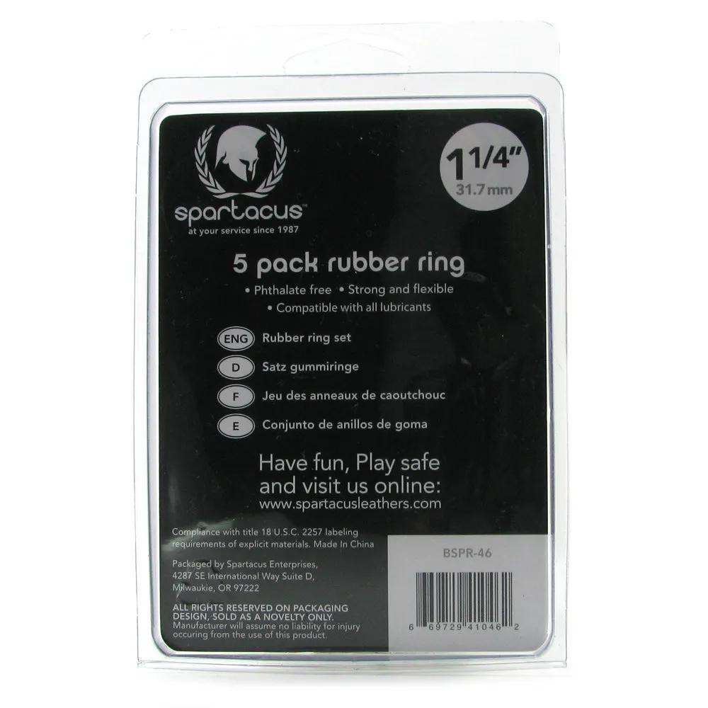 Rubber 1.25 Inch C-Ring 5 Pack in Rainbow