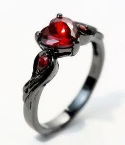 Rubby Red Zirconia Love Rings