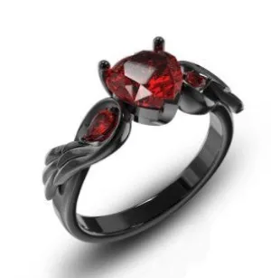 Rubby Red Zirconia Love Rings