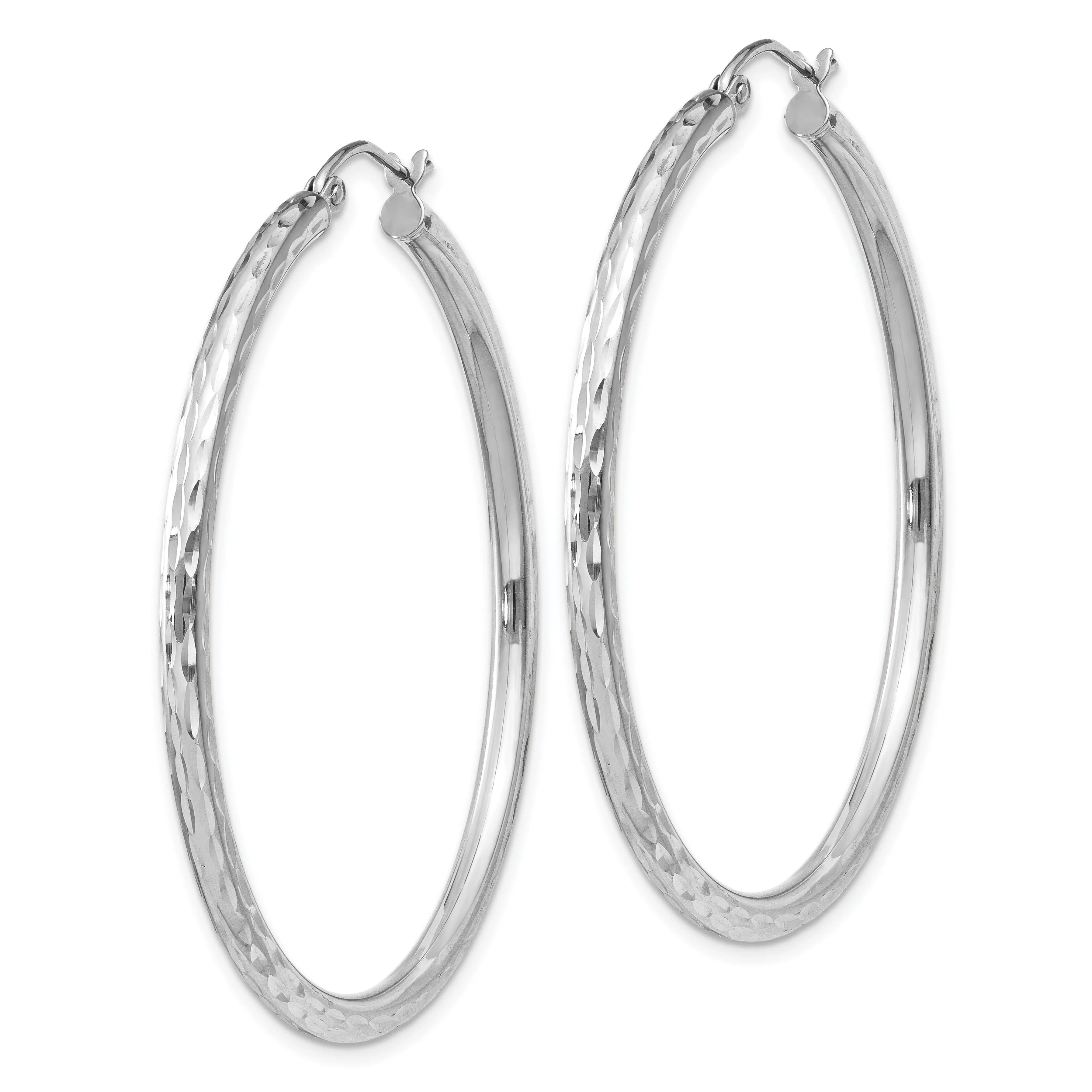 Silver D.C Hollow Hoop Wire Cluch Earrings