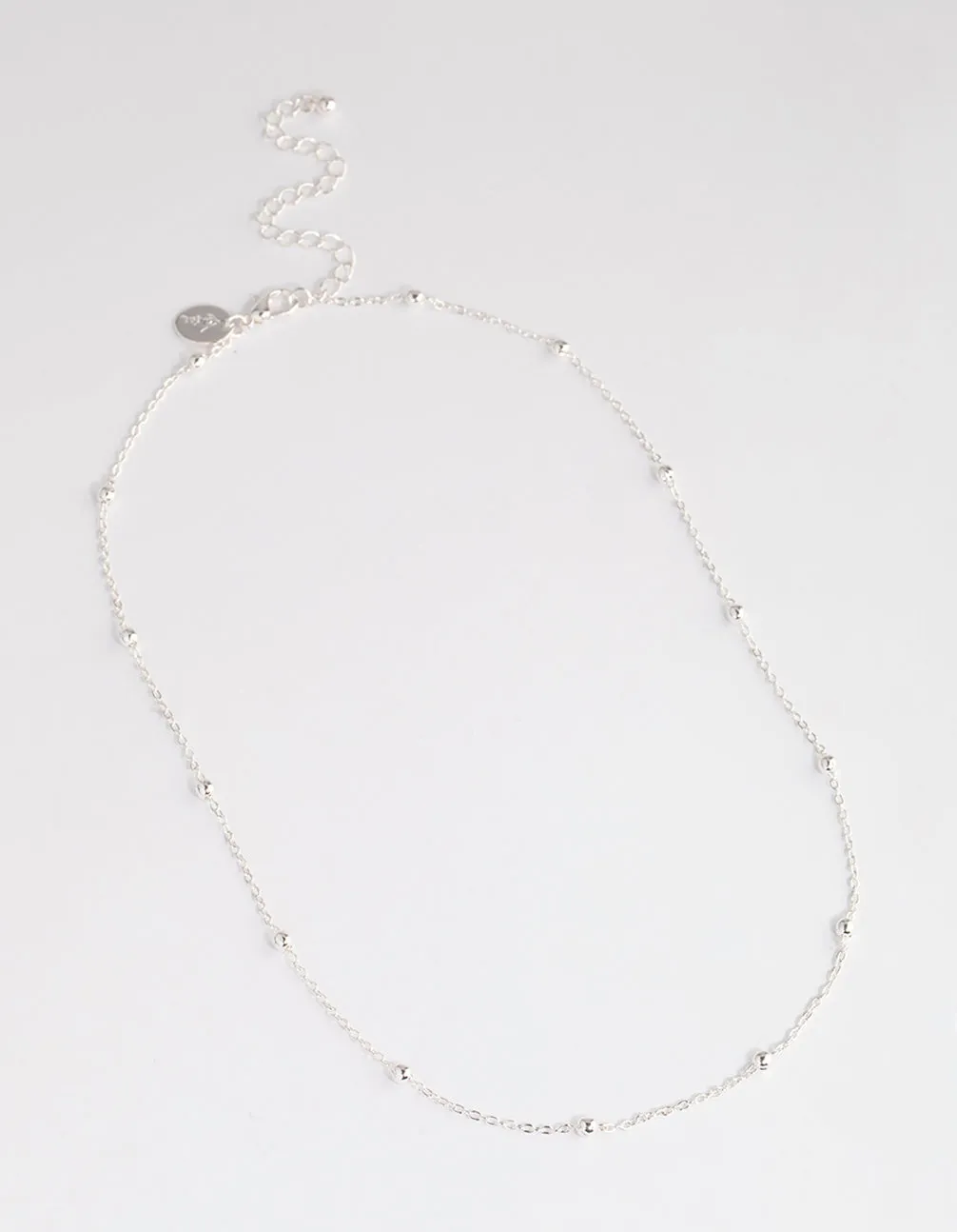 Silver Station Bead Chain Necklace