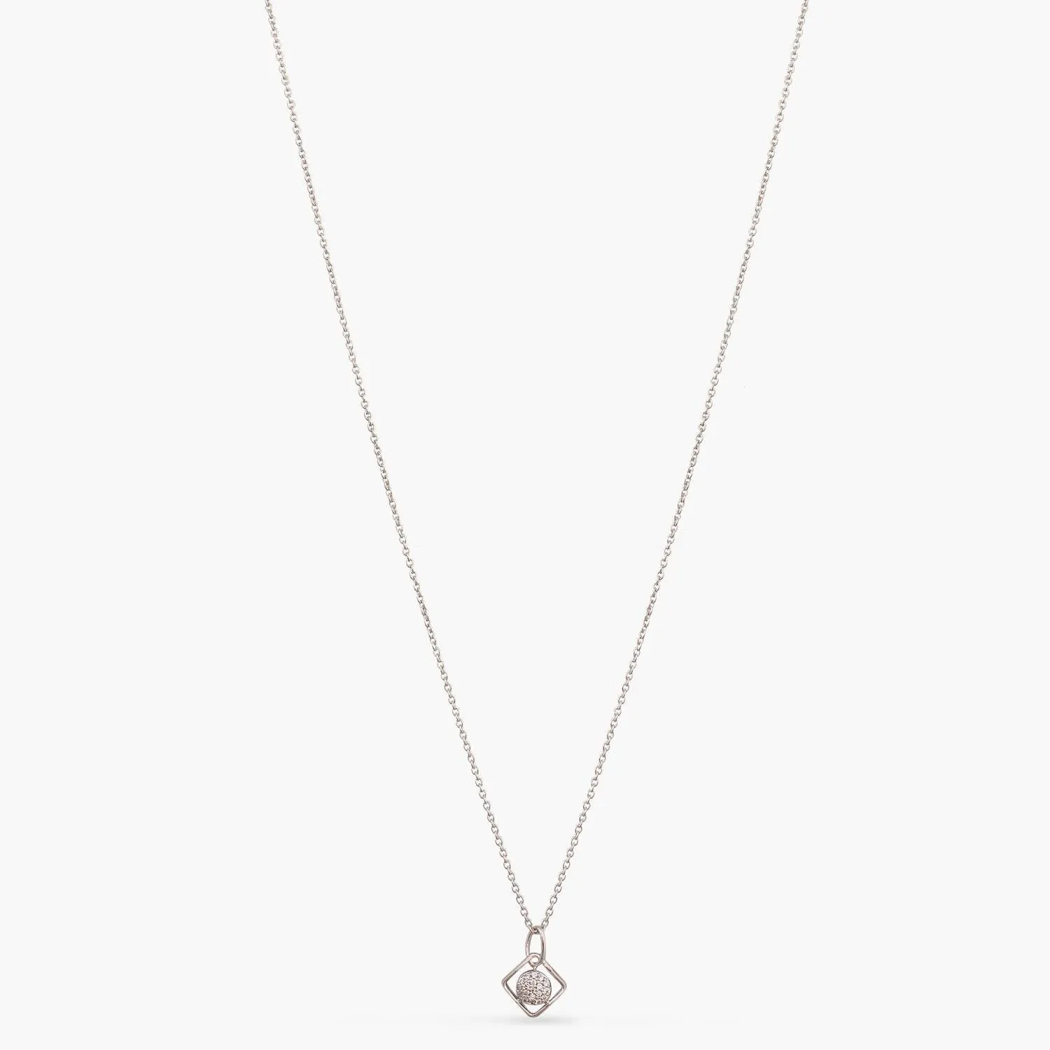 Single CZ Delicate Charm Silver Pendant Necklace