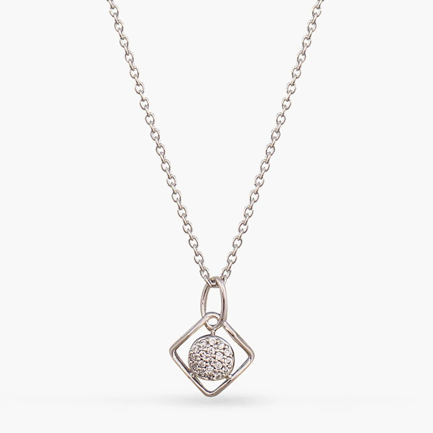 Single CZ Delicate Charm Silver Pendant Necklace