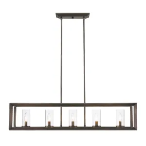 SMYTH 5 LIGHT LINEAR PENDANT, GUNMETAL BRONZE