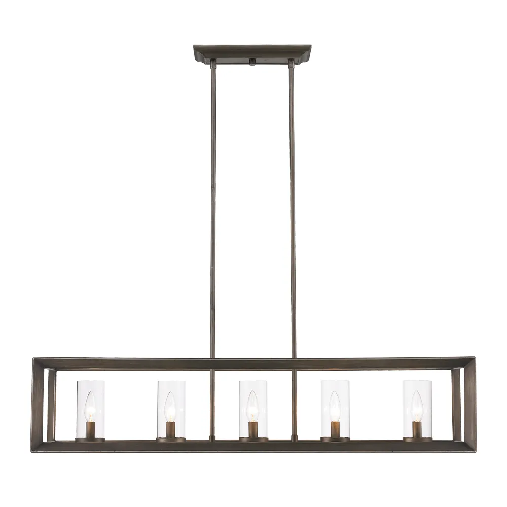 SMYTH 5 LIGHT LINEAR PENDANT, GUNMETAL BRONZE