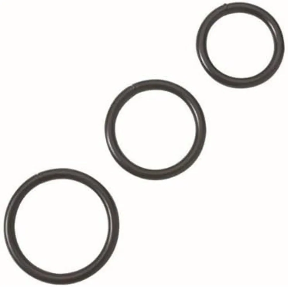 Spartacus ''3 Piece'' Steel Cock Ring Set -Black