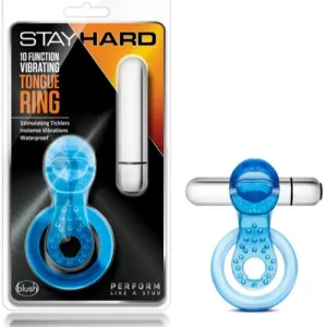 Stay Hard 10 Function Vibrating Tongue Ring Blue