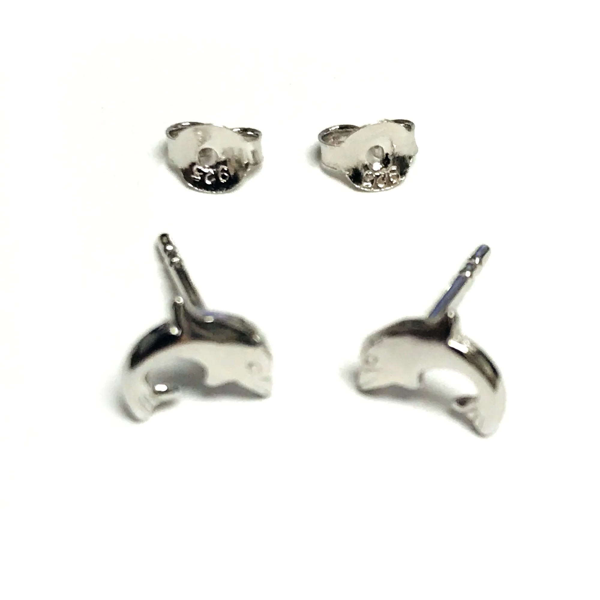 Sterling Silver Dolphin Stud Earrings