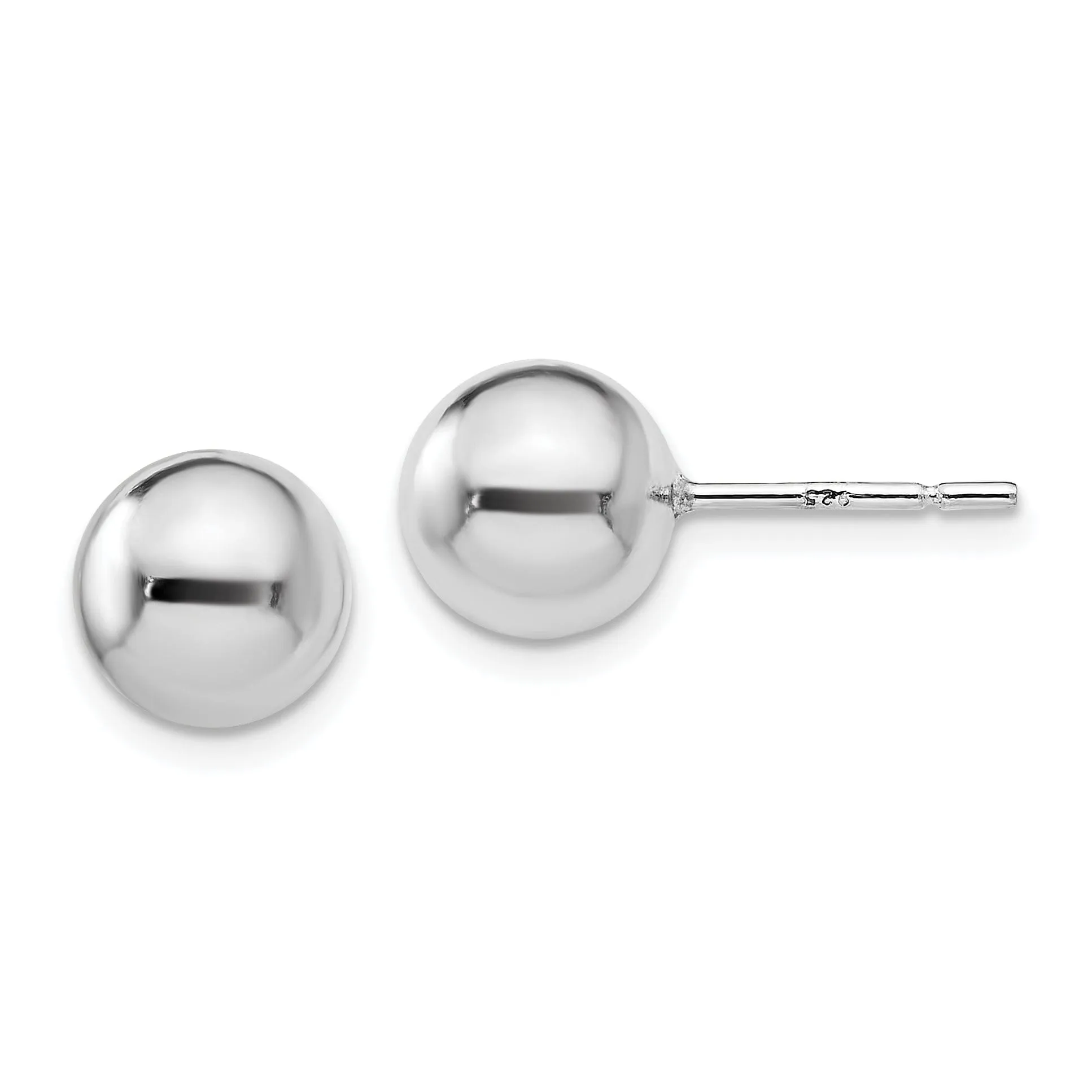 Sterling Silver Polished Ball Post Earrings