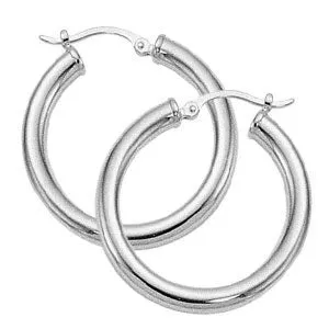 Sterling Silver Tube Hoop Earrings