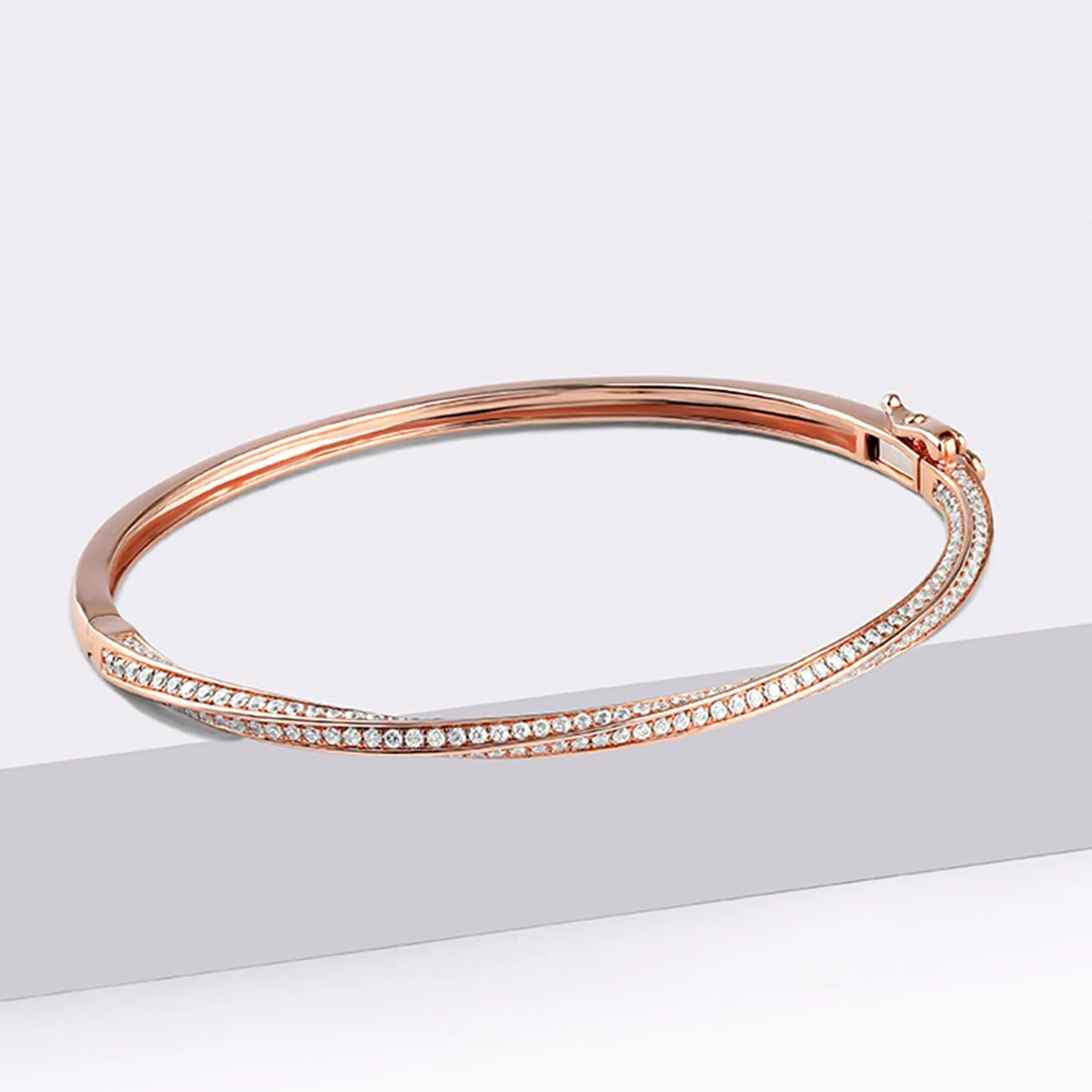 Swirl Diamond Bangle