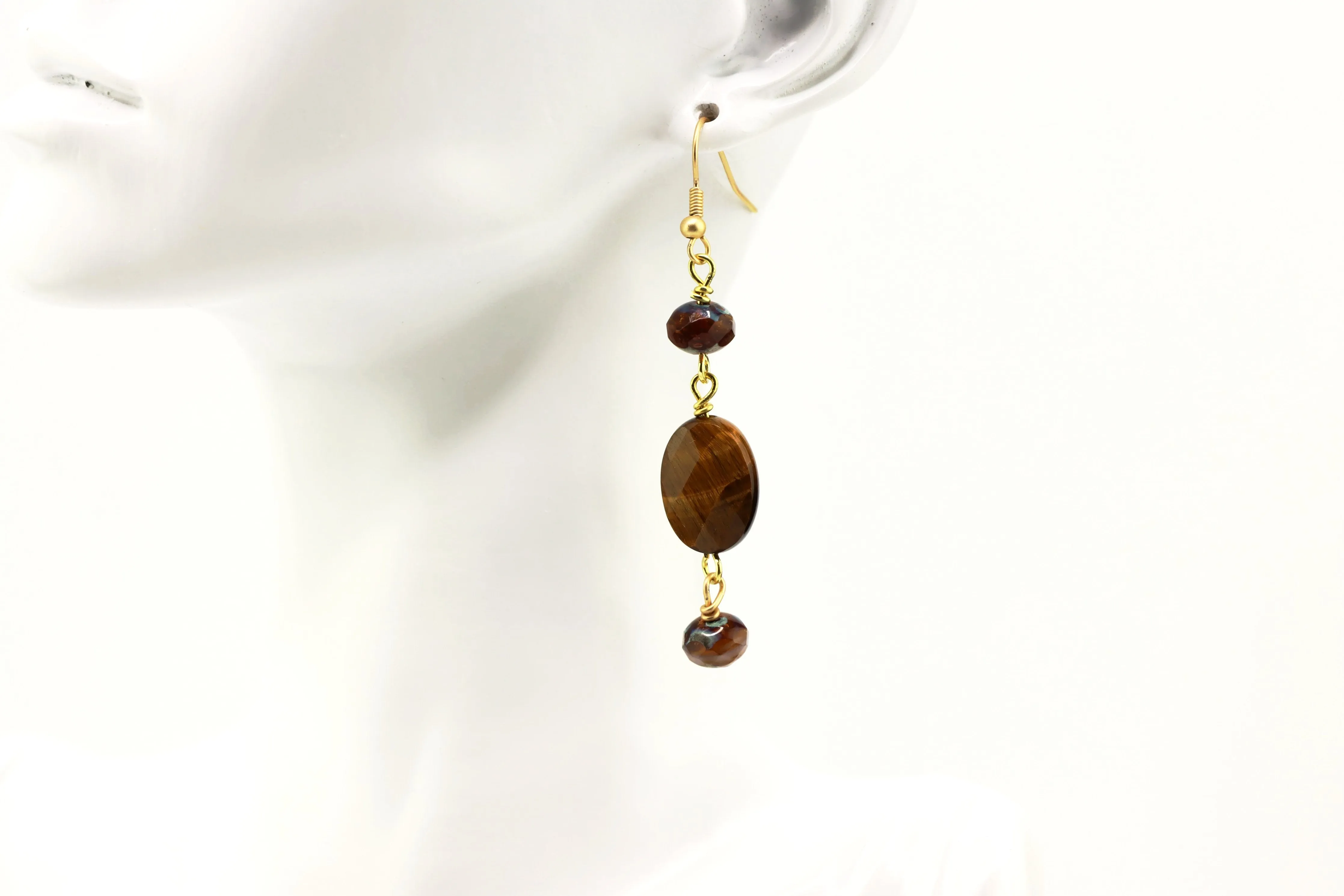 Tiger Eye Dangle Earrings