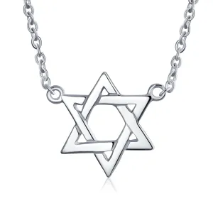 Traditional Magen Judaic Star Of David Pendant Necklace 14K Gold Plated Silver