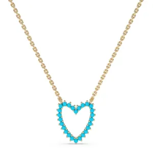 Turquoise Open Heart Necklace