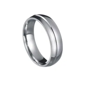 Two-Tone Diamond Titanium Steel Wedding Rings Set - Men's and Women's Hand Jewelry