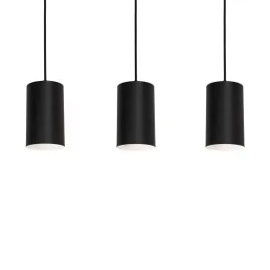 Tyke 36 in. 3 Lights Pendant Light Black Finish