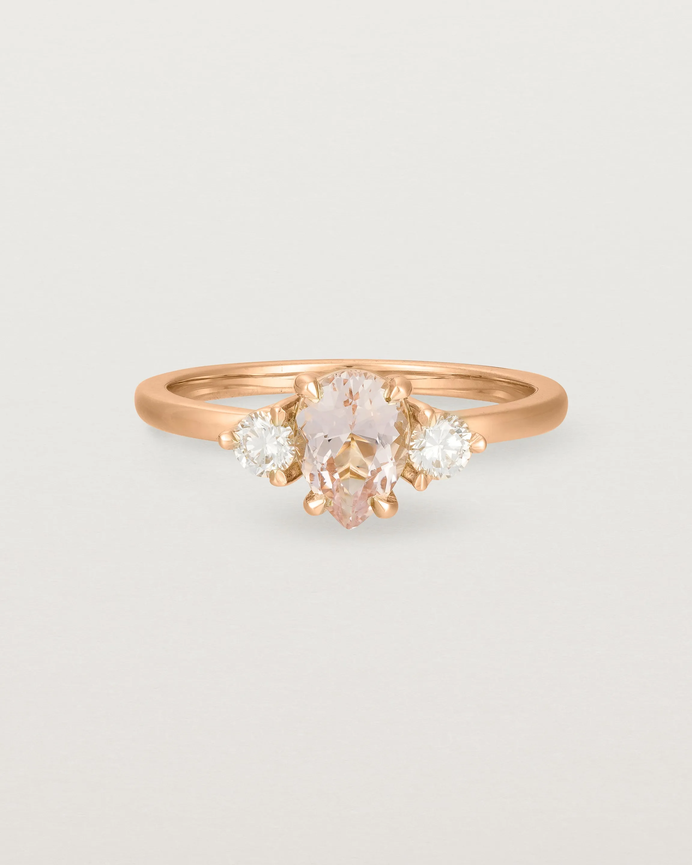 Una Pear Trio Ring | Morganite & Diamonds