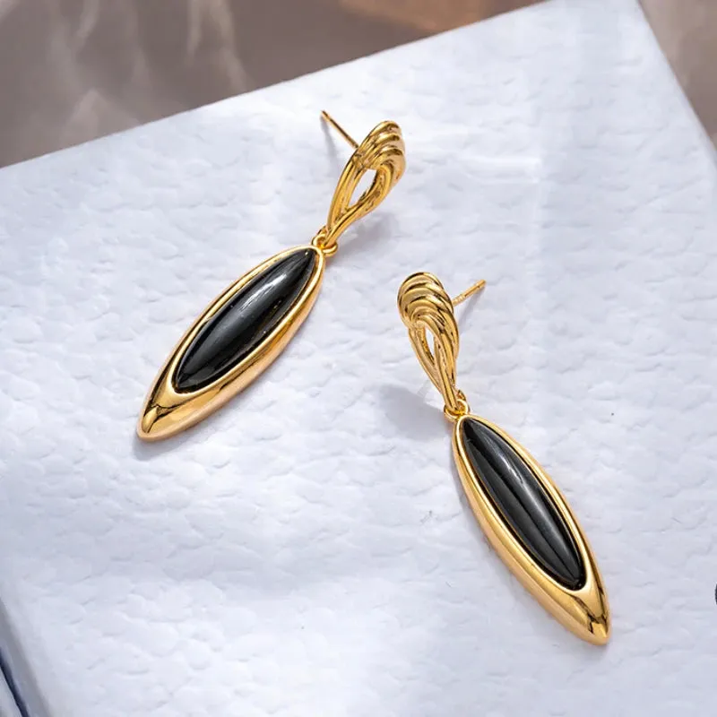 VAIGE Elegant Black Vintage Dangle Drop Earrings