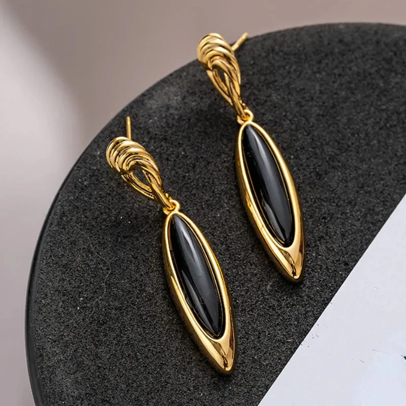 VAIGE Elegant Black Vintage Dangle Drop Earrings