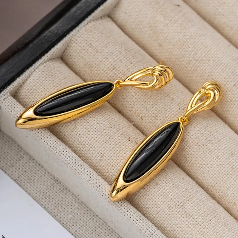 VAIGE Elegant Black Vintage Dangle Drop Earrings