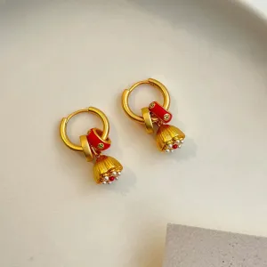 VAIGE Elegant Geometric Lotus Bud Drop Earrings