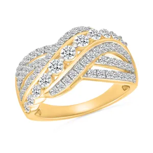 Versatile Cross line  Big Bold Ring