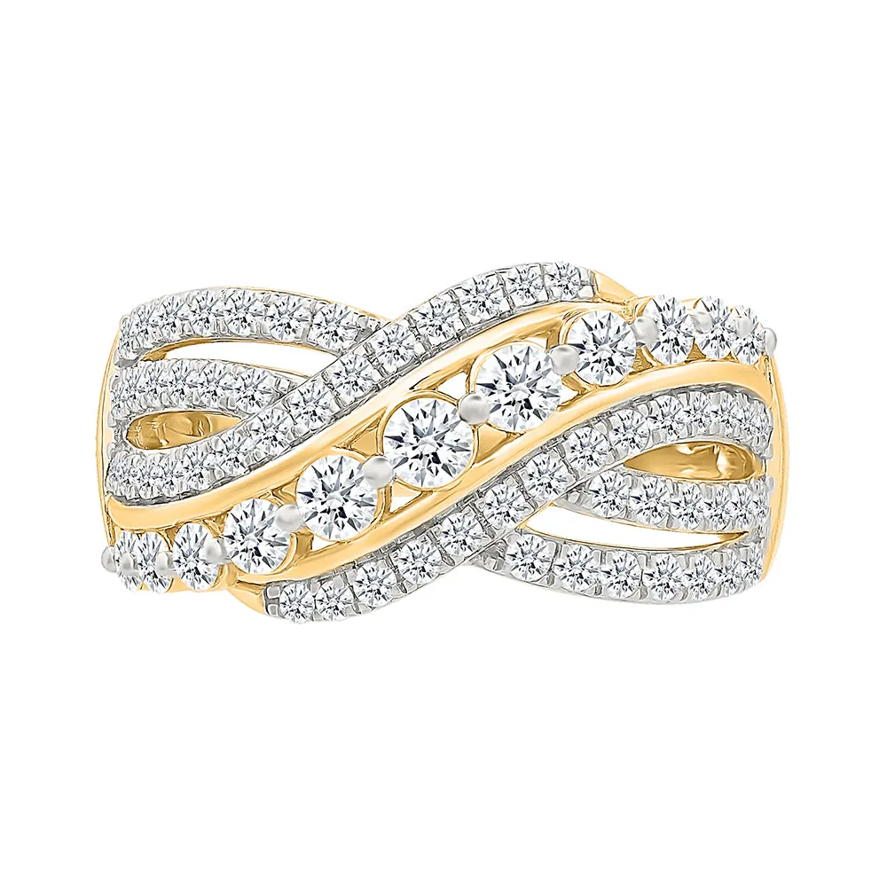 Versatile Cross line  Big Bold Ring