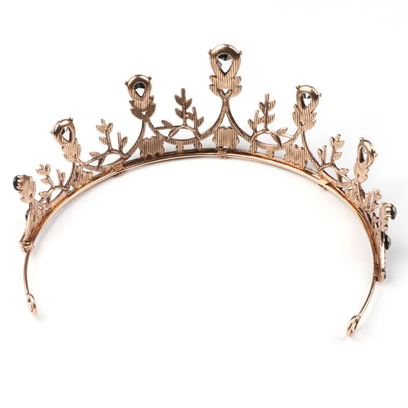 Vintage Baroque Style Crown Wedding Hair Jewelry