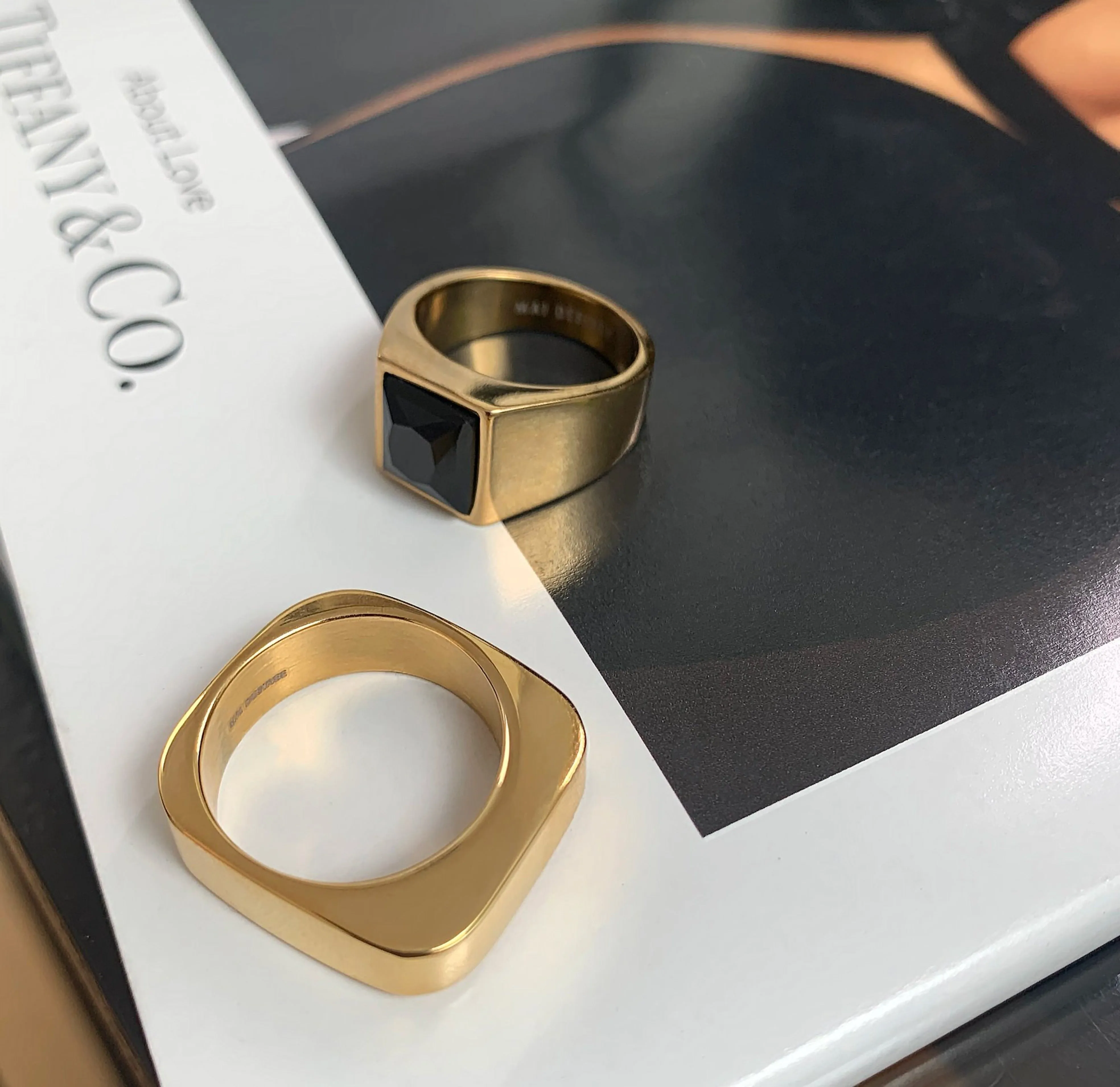 WHITNEY GOLD SQUARE RING