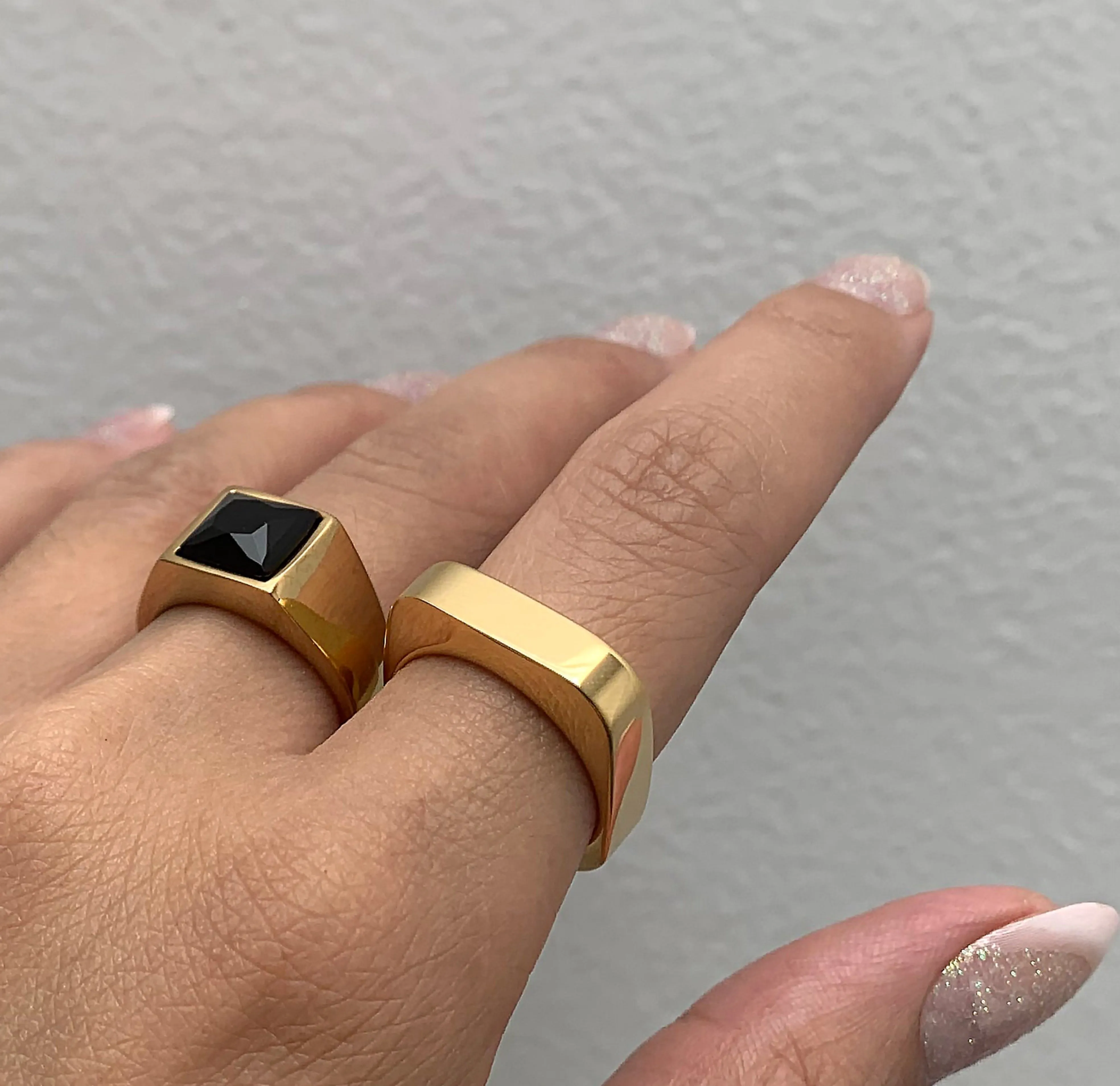 WHITNEY GOLD SQUARE RING