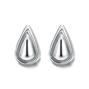 Womens Small Magnetic Teardrop Stud Earring, Non-Piercing Clip On Fake Ear, Polished