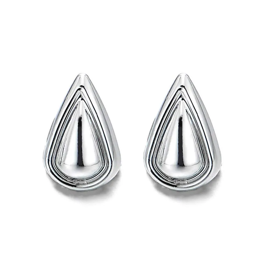 Womens Small Magnetic Teardrop Stud Earring, Non-Piercing Clip On Fake Ear, Polished