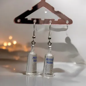 Y2K - miniature bottle dangle minimalist vodka earrings | Kawaii drop earrings | birthday party earrings