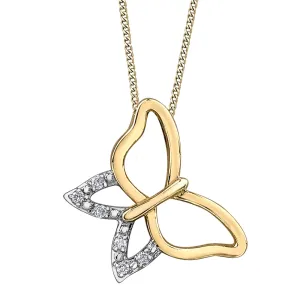 Yellow Gold and Diamond Butterfly Pendant