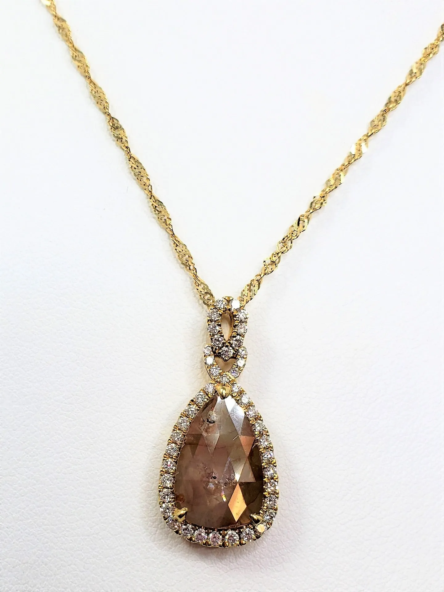 Yellow Gold Contemporary Rough Diamond Pendant