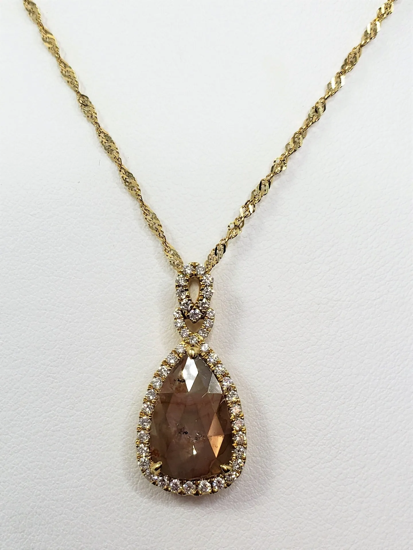 Yellow Gold Contemporary Rough Diamond Pendant