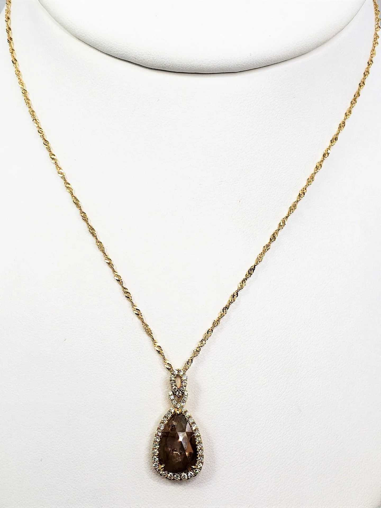 Yellow Gold Contemporary Rough Diamond Pendant