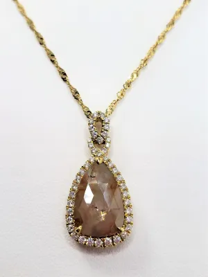 Yellow Gold Contemporary Rough Diamond Pendant