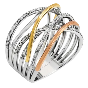 ZR1291 Right Hand Ring in 14k Gold with Diamonds