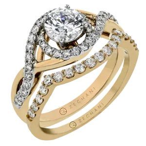 ZR1549 Wedding Set in 14k Gold with Diamonds